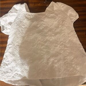 Elegant White Floral Women's Top